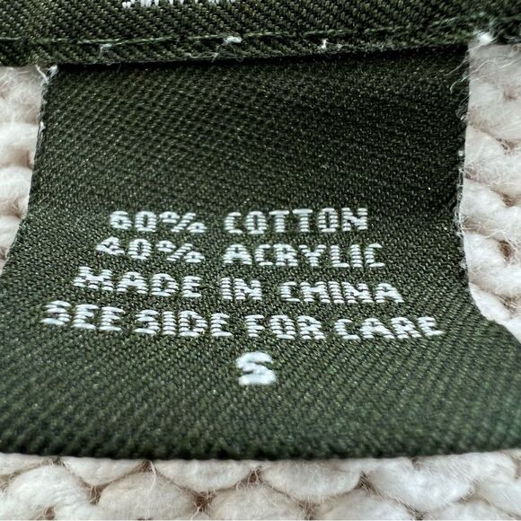 Eddie Bauer Cable Knit Soft  Ivory Long Sleeve One Hook Cardigan Sweater - Picture 7 of 10